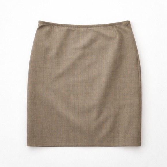 Brown Pinstripe Herringbone Pencil Skirt Lined Sz 8 Office Career Modern Preppy - Picture 2 of 7